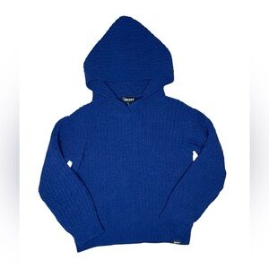 DKNY Blue Hooded Large Knit Toddler Sweater-Size 3T